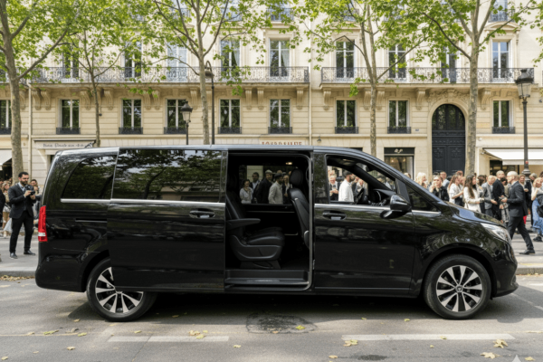 classe v garé pour la fashion week de Paris
